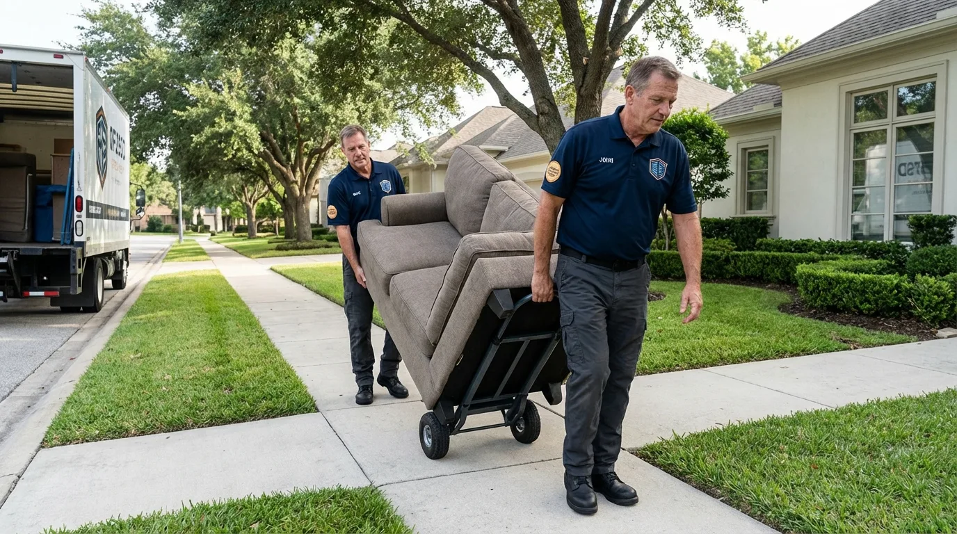 Local residential moving crew loading furniture in Liberal, KS